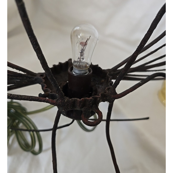 Vintage MCM Dragonfly Bug Light Amber Glass Body Sconce Wired *read* - Picture 9 of 16